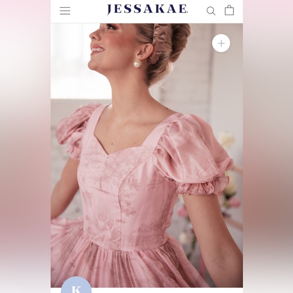 JessaKae RARE Ballerina Dress Silk Princess Gown with Ballerinas Pattern - Picture 5 of 16